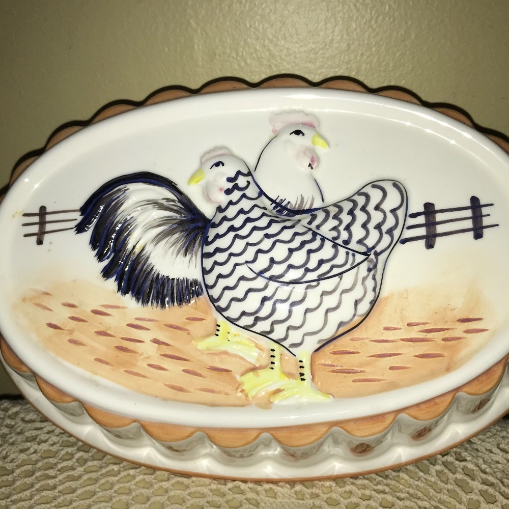 Vintage Gailstyn Sutton Oval Farmhouse Chicken Mold Dish Japan